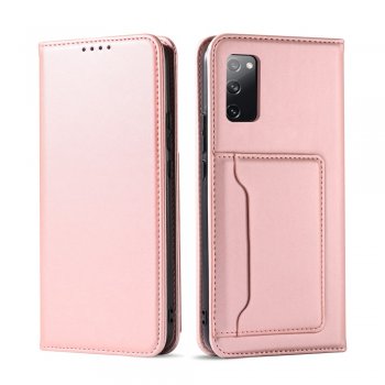 Samsung Galaxy S20 FE / S20 Lite Liquid Silicone Touch Wallet Leather Case Cover, Rose Gold | Telefona Vāciņš Maciņš Apvalks Grāmatiņa