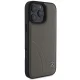 Mercedes iPhone 16 Pro Max Case Curved Stitches Leather, Brown