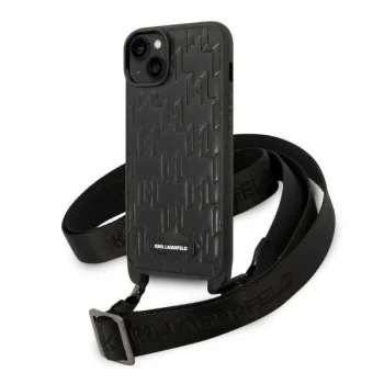 Apple iPhone 14 Plus 6.7'' Karl Lagerfeld Monogram Plaque Logo Strap Case Cover (KLHCP14MSTMK), Black | Telefona...