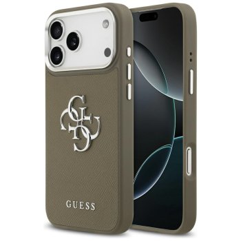 Guess Grained Big 4G Classic Logo Phone Case Cover iPhone 17 Pro Max - Brown