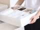 Drawer Organizer for Underwear and Socks, Closet Storage Box with Dividers, white
