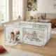 Bērnu sētiņa ECOTOYS 160x200 cm, liela manēža ar somu, pelēka