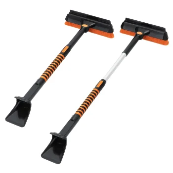 Telescoping Snow Brush and Ice Scraper for Car Windshield, Orange