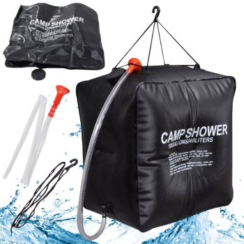 Solar Camping Shower 40L, Black
