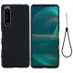 For SonySony Xperia 1 IV Liquid Silicone Phone Case Soft Cover, Black | Чехол Бампер Кабура для...