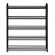 Modernhome XJ53K BLACK metāla apavu plaukts, 5 plaukti, 15 pāriem, melns