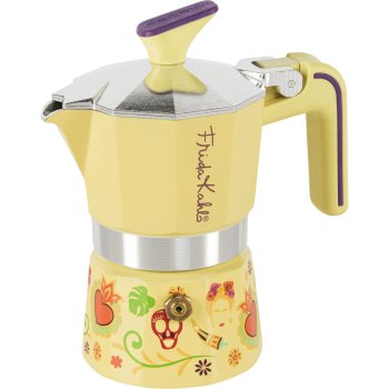Pedrini 02CF159 Frida Kahlo Moka Pot, 1 Cup, Yellow