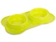 Double Bowl for Dogs and Cats 2 x 0.4L, Green