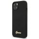Guess iPhone 13 vāciņš Silicone Script Gold Logo Melns