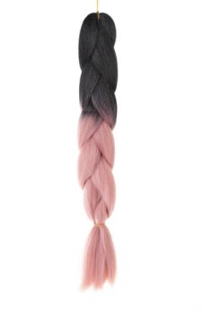 Kanekalon Synthetic Ombre Afro Braids for Hairstyles 60cm, Black-Pink