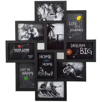 3D Photo Frame for 10 Photos, Black