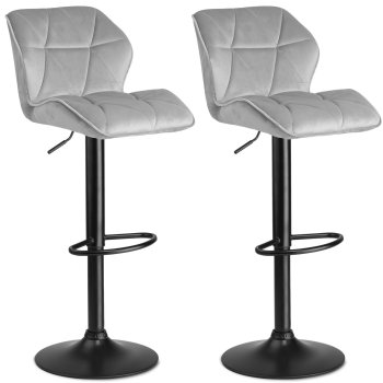 Bar Stools with Backs Sofotel Castel Set of 2, Light Gray