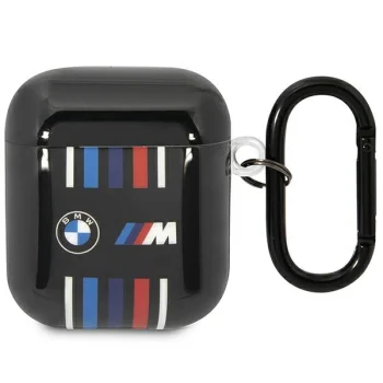 Чехол BMW для AirPods 1 / 2 Multiple Colored Lines, черный