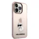 Karl Lagerfeld Ikonik Choupette vāciņš iPhone 14 Pro Max - Rozā