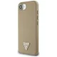 Guess Grained Triangle MagSafe vāciņš priekš iPhone 16e, brūns