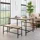 Loft stila ēdamistabas komplekts galds un 2 soli ModernHome