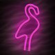 LED neona zīme Flamingo sienas dekors, USB un bateriju barošana, rozā