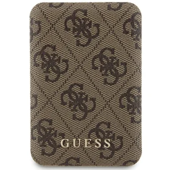 Guess ārējais akumulators 5000mAh 15W 4G Leather Metal Logo, brūns