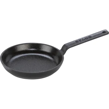 Čuguna minipanna Staub 12 cm, apaļa, melna