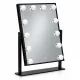 Kosmētikas spogulis ModernHome ar LED apgaismojumu 30x40 cm, 12 spuldzes, melns