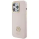 Чехол Guess Silicone Logo Strass 4G для iPhone 15 Pro - светло-розовый