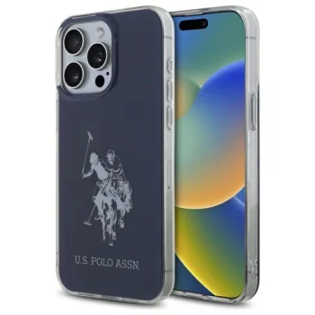 US Polo USHCP15XTPUHRBV iPhone 15 Pro Max 6,7\" zils/melns Spīdīgs liels logotips | 6.7\" blue/blue Shiny Big Logo