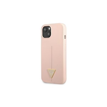 Guess iPhone 13 6.1" silikona vāciņš Silicone Triangle Rozā