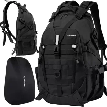 Trizand 00020534 militārā stila tūrisma mugursoma, 25 l, melna