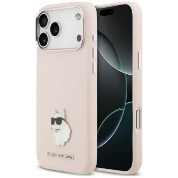 Karl Lagerfeld Choupette silikoonümbris iPhone 18 Pro Max / 17 Pro Max, roosa