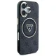 Guess IML Metal Glitter 4G Circle Triangle MagSafe vāciņš Apple iPhone 16, Melns