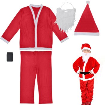 Boys Santa Claus Costume with Hat and Beard