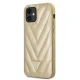 Guess iPhone 12 mini vāciņš V-Quilted Collection, zelta