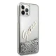 Guess iPhone 12 Pro Max vāciņš Glitter Vintage Script, sudraba
