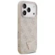 Чехол Guess для iPhone 17 Pro Leather 4G Triangle Strass MagSafe, розовый