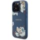 Чехол Guess Grained Printed Flower Pattern MagSafe для iPhone 16 Pro Max, синий