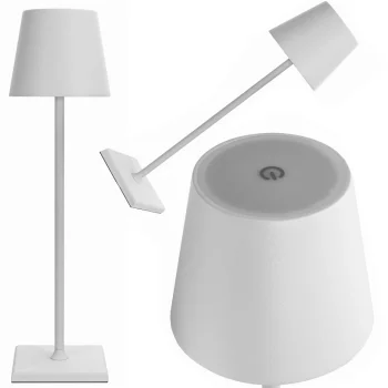 Bezvadu LED galda lampa, 3 gaismas toņi, USB-C, balta