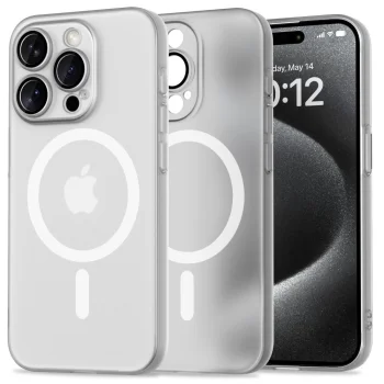 Apple iPhone 15 Pro 6.1'' Tech-Protect MagSlim MagSafe Case Cover, White | Telefona Vāciņš Maciņš Apvalks Bamperis