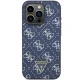 Guess iPhone 15 Pro Case 4G Triangle Metal Logo, Blue