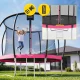 4Fizjo PRO dārza batuts bērniem ar drošības tīklu, 312 cm (10FT), rozā/melns