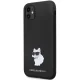 Чехол Karl Lagerfeld для iPhone 11 / Xr Silicone Choupette Metal Pin, черный