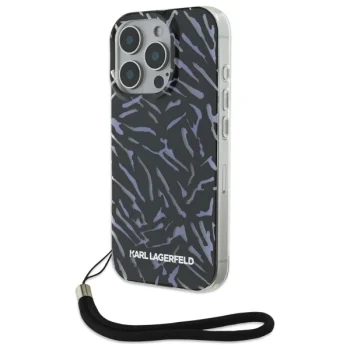 Чехол Karl Lagerfeld для iPhone 16 Pro Zebra With Cord, фиолетовый