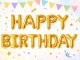 Happy Birthday Foil Balloon Garland Party Decoration, Gold
