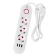 Сетевой фильтр Maclean MCE394 W, 3 розетки + 3xUSB, 2500W, 1.5м, Белый