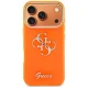 Guess IML 4G Script metāla maciņš iPhone 17 Pro – oranžs | Phone Case Cover