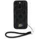Чехол Karl Lagerfeld Quilted Initial Logo & Chain Strap для iPhone 16 Pro Max - черный