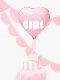 Folijas balons \"It\'s a girl\", sirds, rozā, 45 cm