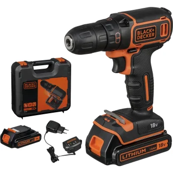 Аккумуляторная дрель-шуруповерт Black & Decker BDCDC18KB-QW 18V, 2x 1.5Ah, кейс