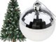 Christmas Tree Baubles, White and Silver, Unbreakable, 36 pcs Set, 3 cm