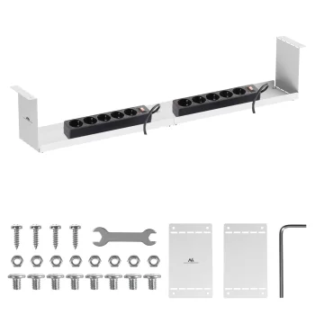 Maclean MC-107 W kabeļu organizators zem galda, 5 kg, balts