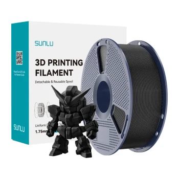 Sunlu PLA+ 2.0 3D printera kvēldiegs 1.75mm, melns (PLA+ 2.0 B)